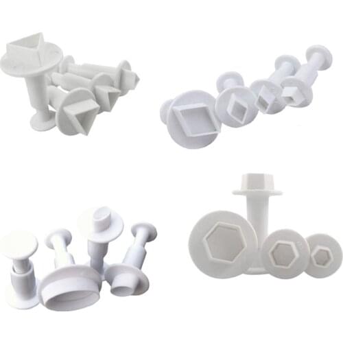 Oval Diamond Triangle Hexagon Shape Fondant Cake Decorating Gum Paste Pastry Sugar Craft Cutter Mold Tools