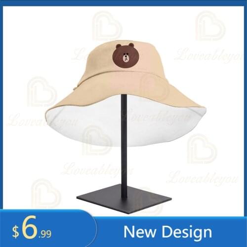 Fashion Summer Spring Bucket Hat Cute Bear and Duck Fisherman Hat Soft Cotton Hat Protection Bucket Hats Boys Girls