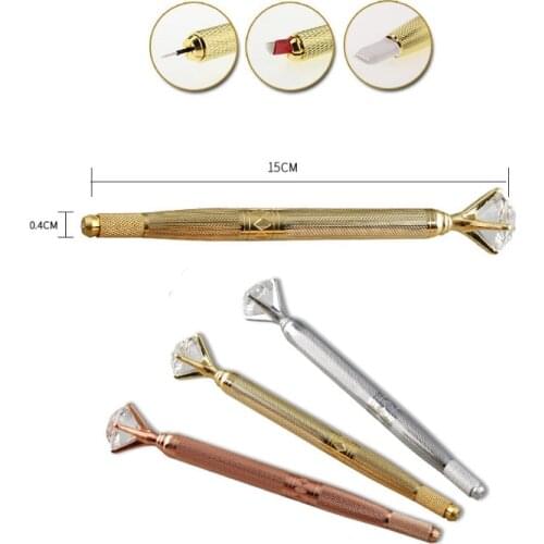 Eyebrow Tattoo Pen Permanent Makeup Manual Blading Pencil Aluminum Alloy Eyebrow Tattoo Pen Manual Permanent Makeup Fashion