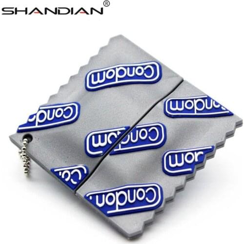 SHANDIAN New product promotion usb condom flash pen drive64GB/ 32gb/16gb/8gb/4gb USB 2.0 Flash Memory Stick U Disk gift