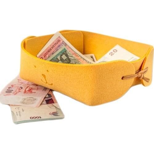 Nordic Foldable Felt Desktop Storage Basket Handmade Home Office Storage Finishing Box Jewelry Key Small Organizer