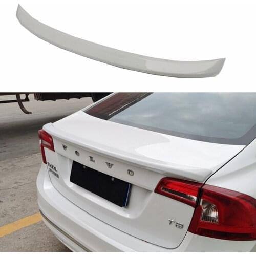 For 2012-2019 S60 S60L Spoiler High Quality ABS Material Car Rear Wing Primer Color Rear Spoiler For T3 T4 T5 S60L Spoiler