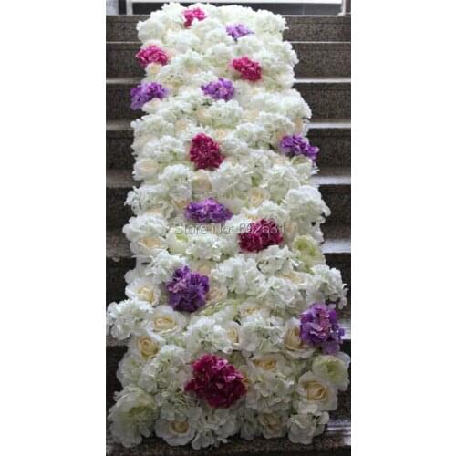 SPR 50*200cm mix color wedding flower wall hot stage backdrop decorative factory artificial flower wedding arrangement