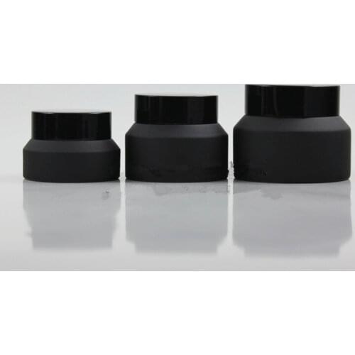 15G 30G 50G Frost Cream Glass Jar With Black Lids white Seal Container Cosmetic Packaging, 15G Glass Cream Pot F178