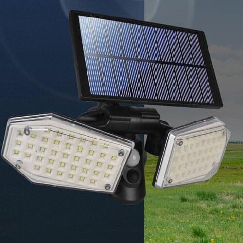 LED Solar Light PIR Motion Sensor Wall Lamp Street Light 78LED 130COB Outdoor Waterproof Double Head Rotating Garden Solar Lamp