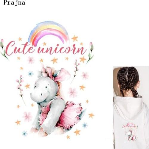 Pulaqi Iron-On Transfers DIY Unicorn Heat Transfers PVC Patch For Clothes DIY Thermal Transfer Stickers Apparel Accessory Decor