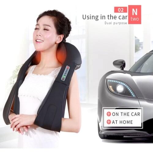 U-shaped electric neck, shoulder and back body massager Shiatsu kneading infrared heating massage car home