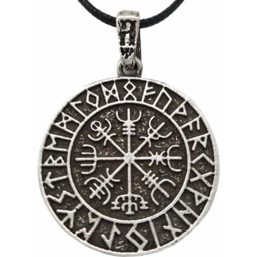 Viking Vegvisir Compass Norse Runes Amulets And Talismans Rope Chain Necklace