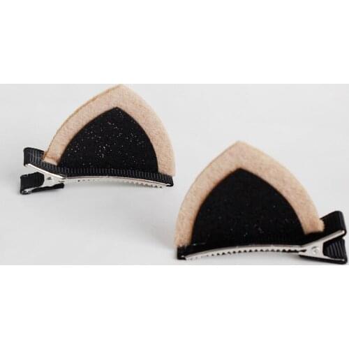 20 pairs/lot , Glittered Felt Cat Ears Alligator Clip Barrettes