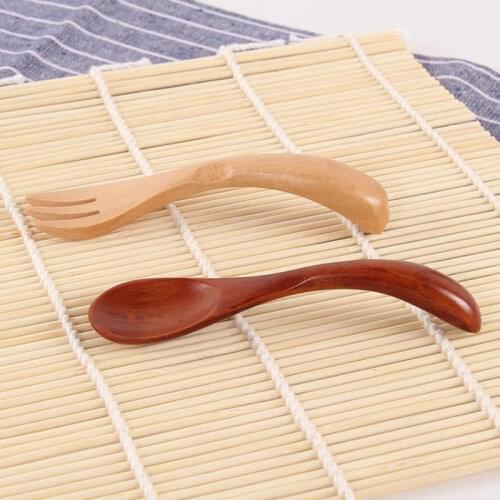 300pcs Wooden Spoon Fork Bamboo Kitchen Cooking Utensil Tools Soup-Teaspoon Tableware Stirring spoon bar kitchen Tool NO393