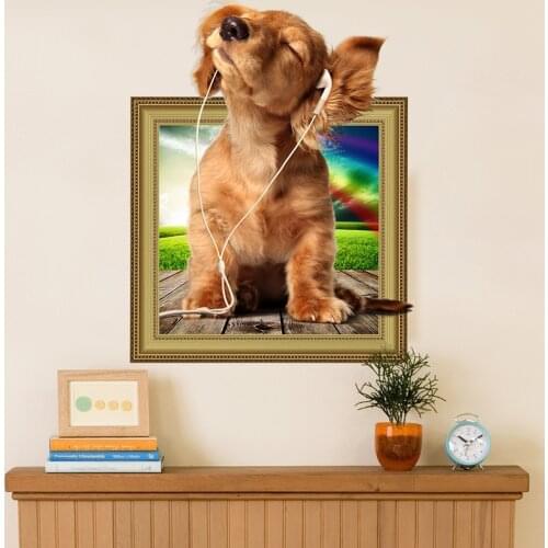 3d Broken Lovely Dog Paw Wall Stickers For Kids Rooms Pet Hospital Decoration Bedroom Living Room Wall Decals Mural Arts Poster