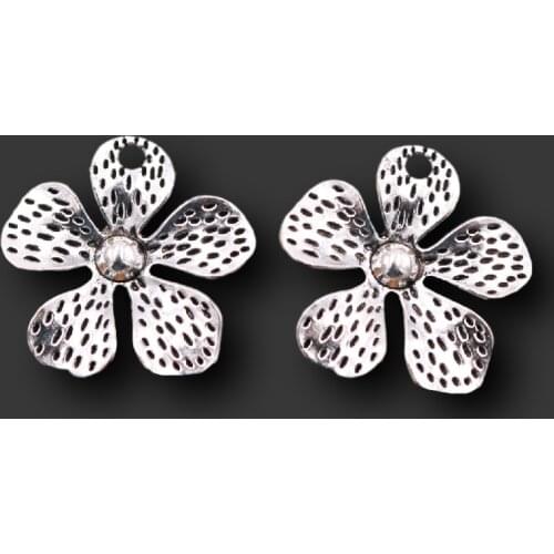 5pcs Silver Color Color Petal Alloy Pendant, Begonia Petal Charms, Rhododendron Petal Charms, Snake Venom Petal Charms, A1041