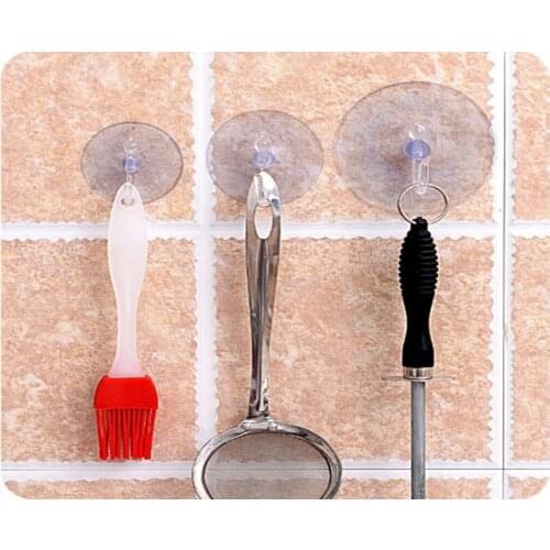 500Piece/lot New Fashion Transparent Wall Hooks Hanger Kitchen Bathroom Suction Cup