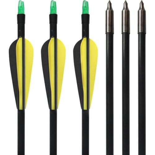 6pcs/lot,85cm Length Fiberglass Arrow with tips Nock Proof, Spine 300 For Hunting Compound Bow /Long Bow Arrow
