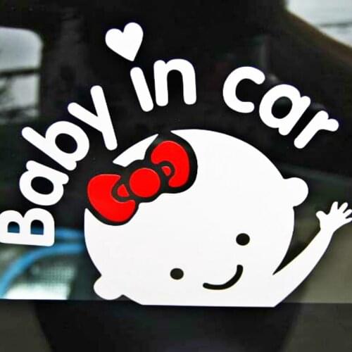 Volkrays Car Accessories Warning Baby In Car Bottle Car Sticker Decal Decoration for Volkswagen Polo Mazda Audi A3 Focus Mini