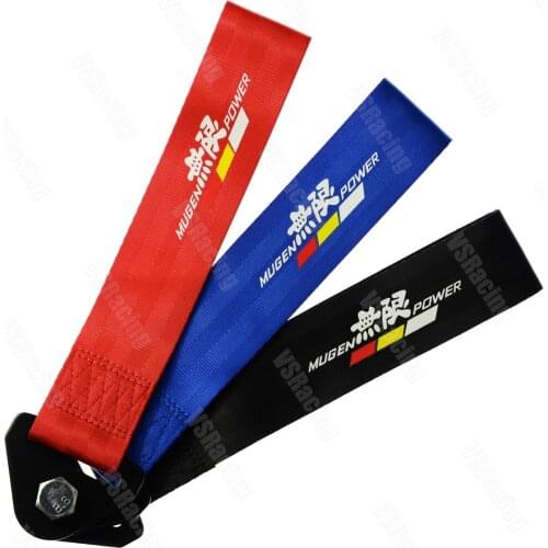 MUGEN Towing Rope Nylon Trailer Tow Ropes Racing Car Universal Tow Eye Strap Tow Strap Bumper Trailer For Honda Cars