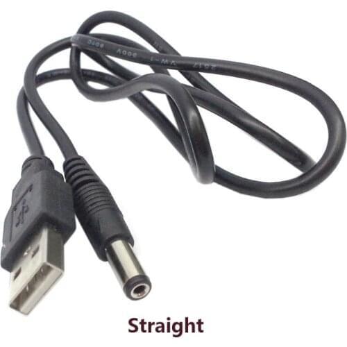 Cablecc 80cm USB 2.0 A Type Male to Right Angled 90 Degree 5.5 x 2.1mm DC 5V Power Plug Barrel Connector Charged Cable