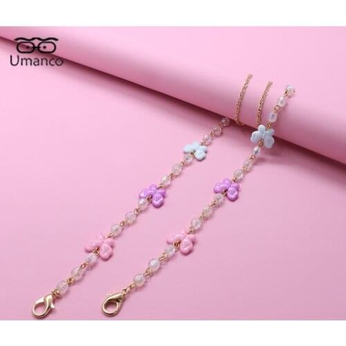 64cm Sunglasses Chain for Children Crystal Pendant Beads Mask Glasses Chains Girls Anti-Drop Lanyard Necklace Eyeglasses Jewelry