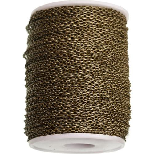 5m/lot 3x2mm Antique Bronze Color Metal Cable Link Chains Findings for DIY Jewelry Making Findings & Components Wholesale