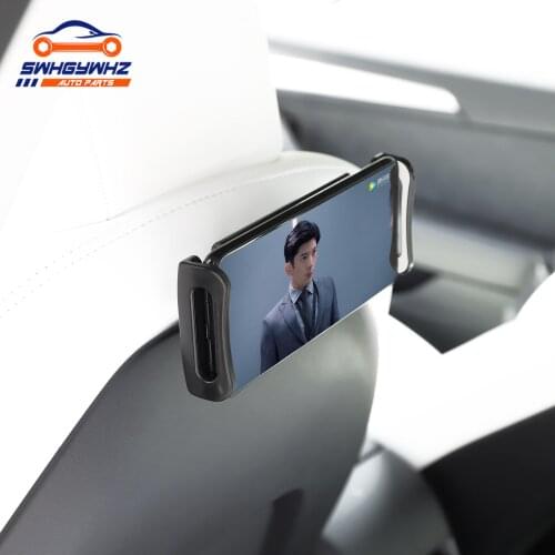 For Tesla Model 3 Back Seat Phone Holder 360 Degree Rotate Stand Auto Headrest Bracket Support For Tablet PC iPad Mini Pro Car A