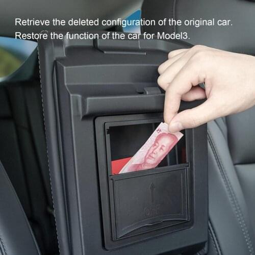 For Tesla Model 3 Y 2021 Storage Box Car Central Armrest Flocking/ABS Storage Box Organizer Model 3 2021 Accessories