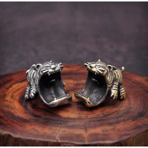 EDC Tibetan Silver Brass Knife Beads A Pendant Paracord Outdoor DIY Decorations Tibetan Silver Brass Camping Gear EDC Tools