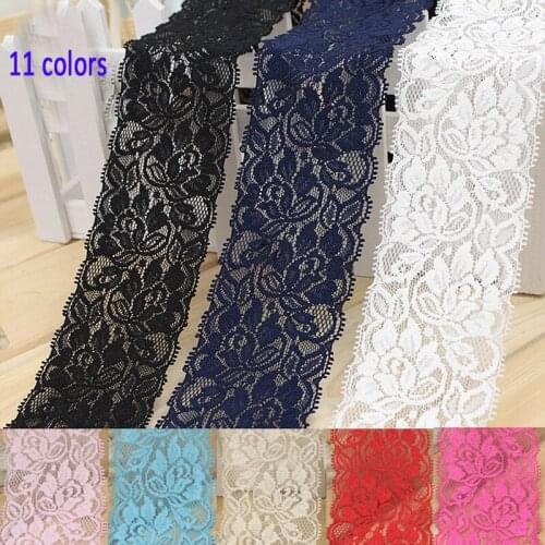5meters 6.5cm wide Stretch Elastic Lace Ribbon Fabric DIY Garment Accessories Sewing Trim Wedding Decoration