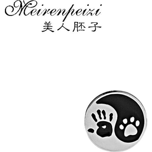 Yin Yang Hand Enamel Pins Denim Jackets Badge Dog Rescue Brooches Pinback Button and Hand for Women Girl Gift