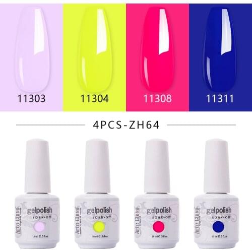 Arte Clavo Gel Gel Set For Manicure 2PCS/4PCS Nail Kit Set Glitter Vernis Semi Permanent Base Top Coat Nail Art Gel Polish Set