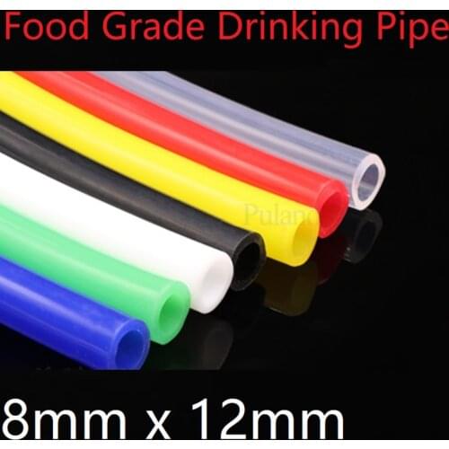 8x12 Silicone Tube ID 8mm OD 12mm Flexible Rubber Hose Thickness 2mm Food Grade Soft Milk Beer Drink Pipe Water Connector