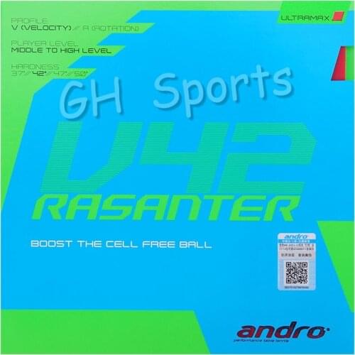 Andro RASANTER V42 (Non-tacky Rubber, Tensor Sponge) Table Tennis Rubber Pips-In Ping Pong Sponge Tenis De Mesa