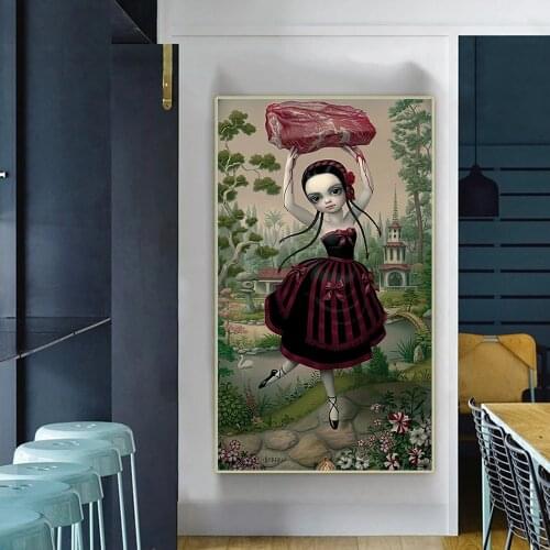 Holover Canvas Oil Painting Mark Ryden"Meat Dancer"Childish & Weird Modern Pop Art Poster Unframed Home Interior Decor Aesthetic