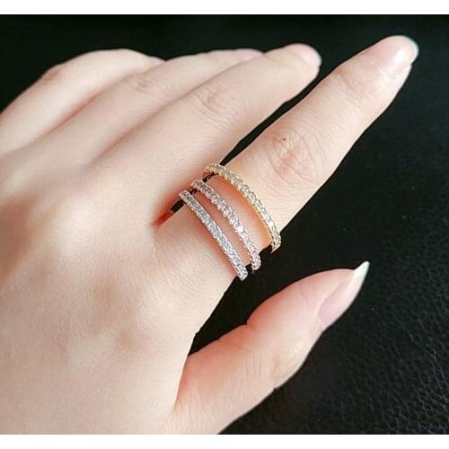 SLBRIDAL Crystal Fashion Female Girls Women Cubic Zirconia Band CZ Finger Ring Jewelry Wedding Party Ring Bridal Engagement Ring