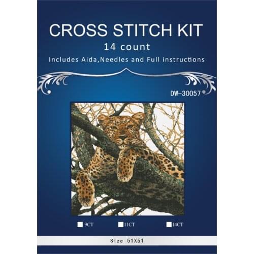 Oneroom Leopard on the tree Embroidery Needlework Crafts 14CT Unprinted DMC DIY Quality Cross Stitch Kits Handmade Arts Decor