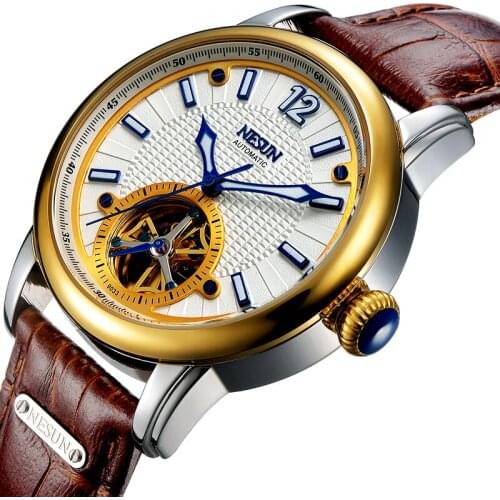 Мужские часы с кожаным ремешком Nesun China At AliExpress