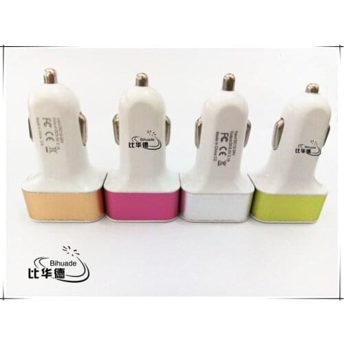 BIHUADE new Triple USB Universal Car Charger 3 Port Car-charger Adapter Socket 2A 2.1A 1A Car Styling USB Charger