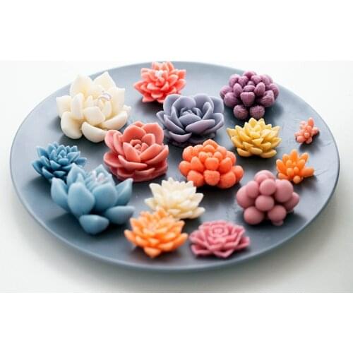Succulent Cactus Plant Shape Silicone Mold Diy Scented Candle Mold Cake Decoration Soap Mold Candle Making Kit Chocolate Mold