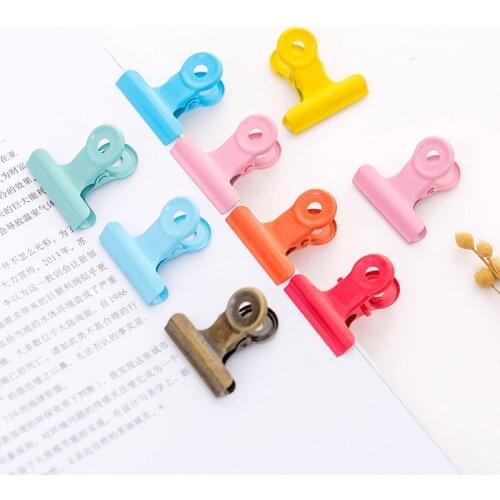 5Pcs/lot Kawaii Candy Color Spring Clips Cute Metal Clamp for Girl DIY Photo Wall Decoration Supplies Creative School Stationery