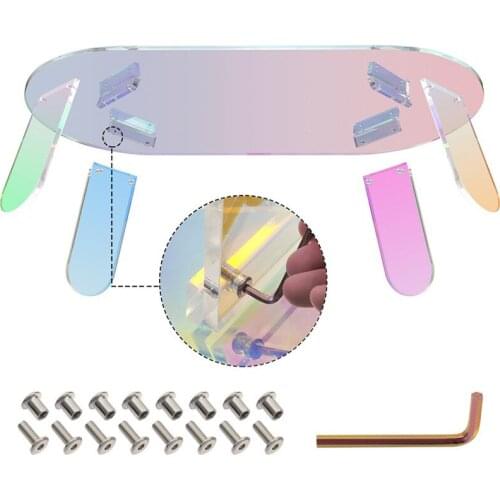 Modern Acrylic Folding Table Simple Mini Bedside Table Colorful Laser Round Coffee Table Bedroom Bedside Living Room Furniture