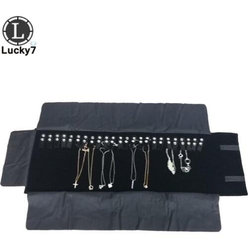 76x24cm Black Velvet Necklace Jewelry Roll Bag Jewelry Storage Roll Bag Jewelry Organizer Roll Bag Jewelry Package Display Show