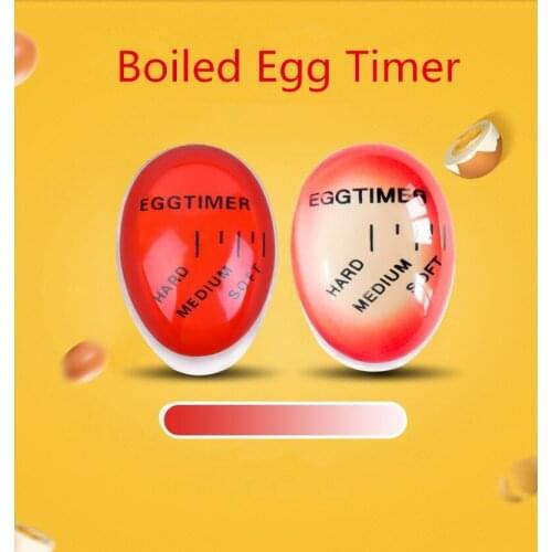 1pcs Egg Perfect Color Changing Timer Yummy Soft Hard Boiled Eggs Cooking Kitchen Eco-Friendly Resin Egg Timer Red timer tools
