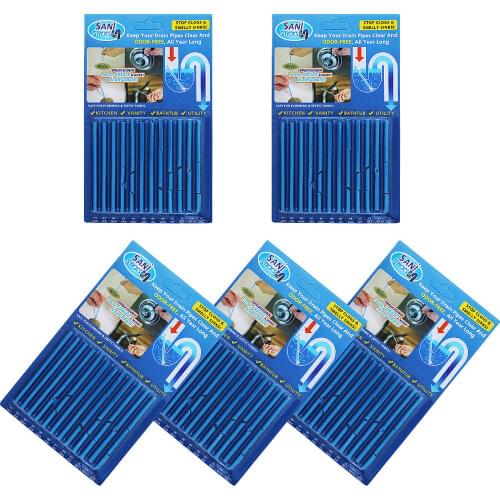 5pcs/lot Pipeline Bathtub Decontamination Drain Kitchen Sink filt Sani Sticks Sewer Cleaning Rod for Kitchens