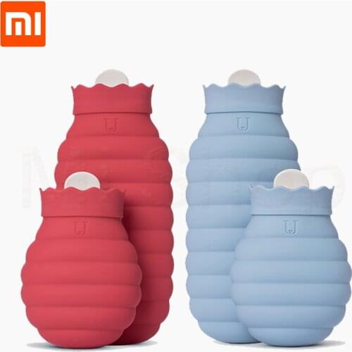 Xiaomi 313/620ml Hot Water Bag Microwave Heating Silicone Bottle Winter Heater With Knitted Cover Warmer Hot water bottle