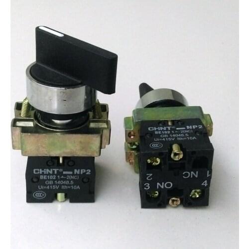 2pcs/lot CHINT NP2-BJ25 NO+NC 2 Positions Maintained Extended Lever Select Selector Switch XB2-BJ25