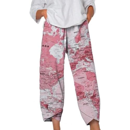 Women Pants Adjustable Comfortable Vintage Adjustable Summer Ladies Printed Casual Loose Pants pantalones de mujer брюки женские
