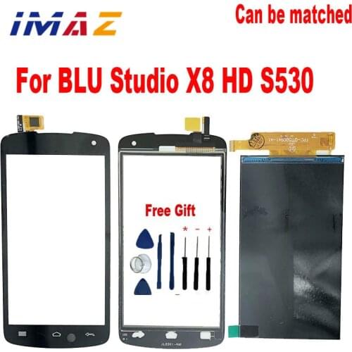 IMAZ 5.0" For For BLU Studio X8 HD S530 LCD Display Touch Screen Glass Digitizer Complete Assembly Replacement For X8 LCD Screen