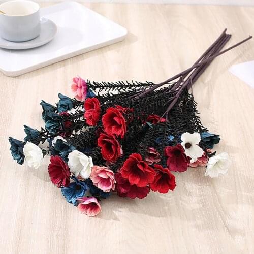 1 Bouquet Fake Flower Realistic No Withering Long Stem 8 Heads Daisies Flower Home Decor Fake Bouquet Artificial Flower Plant