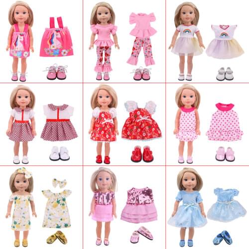 1 Set Of 14.5-Inch Doll Clothes Cute Casual Daily Clothes, For 32-34Cm Paola Reina Doll Accessories Girls Toy Gifts Dolls Shoes