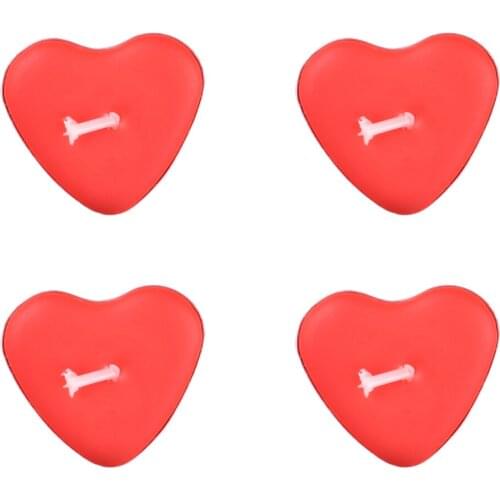 100pcs Romantic Heart Shape Candle Wedding Decorative Candles Smokeless Candles (Red)
