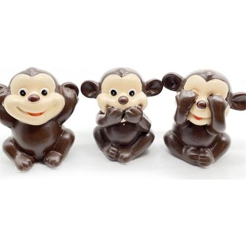 3 Pcs Monkey Ceramic Decoration Crafts Living Room Desktop Decoration Ornaments Home Decor Accessories
